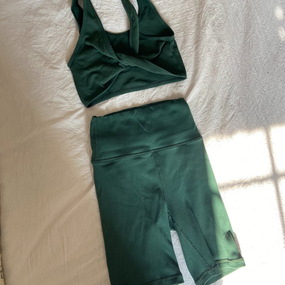 Aerie Ribbed Green Set